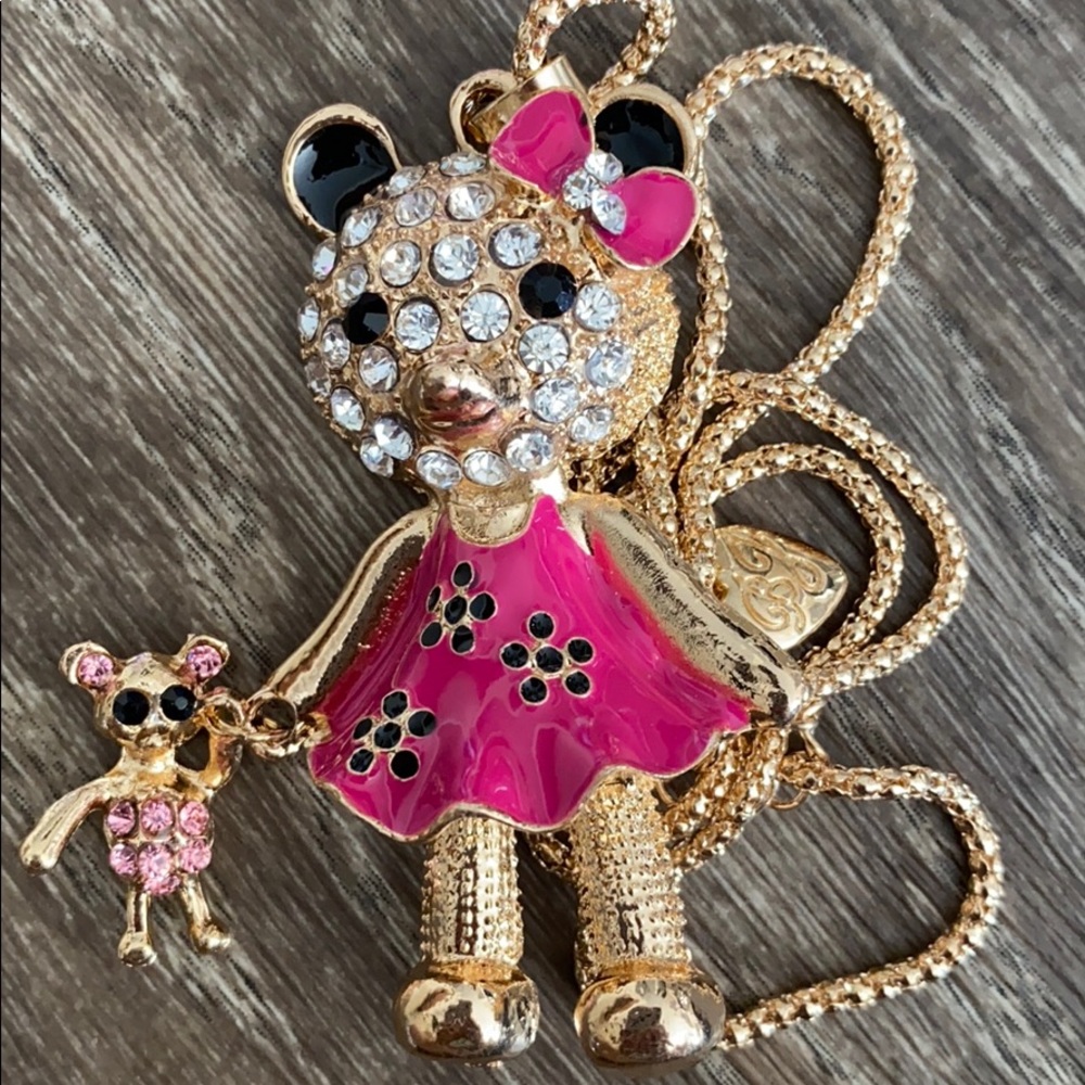 Betsey Johnson teddy necklace - Picture 1 of 2